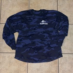 Seaworld rescue purple camo long sleeve T shirt XL